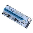 thumbnail image 4 of PCI-E Riser Board PCI-E 1x to 16x card PCI-E riser Extender Adapter GPU Riser Card with 6-pin 4-pin SATA Interface, Blue, 4 of 9