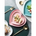 thumbnail image 3 of 2pcs 6 Inch 8 Inch Matte Heart Shaped Ceramic Dinner Plate for Salad Dessert Steak, 3 of 4