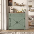 thumbnail image 6 of Homfa Farmhouse Buffet Sideboard with Drawer, Coffee Bar with Adjustable Shelf for Kitchen Dining Room Entryway, Green, 6 of 7