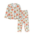 thumbnail image 1 of Balery Peach Conjunto de Pijama con Estampado para Mujer, Conjunto de Dos Piezas con Manga Larga, Ropa de Dormir Suave con Bolsillos, Pijamas Cómodos-Large, 1 of 7