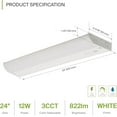 LED Under Lighting, 24 inch 12W 822LM, Dimmable Hardwired Under