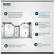 Ruvati 35 Triple Bowl Undermount 16 Gauge Stainless Steel Kitchen Sink