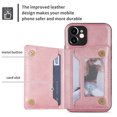 thumbnail image 3 of Feishell Back Flip Case for Apple iPhone 12 mini,Premium PU Leather Wallet Cover with ID Credit Card Holder & Zipper Pocket Magnetic Metal Button Kickstand Shockproof Phone Case,Rosegold, 3 of 6