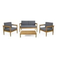 thumbnail image 2 of Noble House Magnolia Outdoor Acacia Wood 4 Seater Chat Set Teak and Dark Gray, 2 of 14