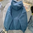 thumbnail image 4 of Hoodies for Women Long Sleeve Pullover Hoodie Sweatshirt Oversized Sweatshirt for Women Blue Hoodies Cute Winter Outfits for Women Women's Clothes, 4 of 5