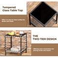 thumbnail image 6 of LAZZO 3 Pieces Patio Outdoor Conversation Set with Lumbar Pillows and Coffee Table, Gray PE Wicker Rocking Chairs with Beige Cushions, 6 of 8