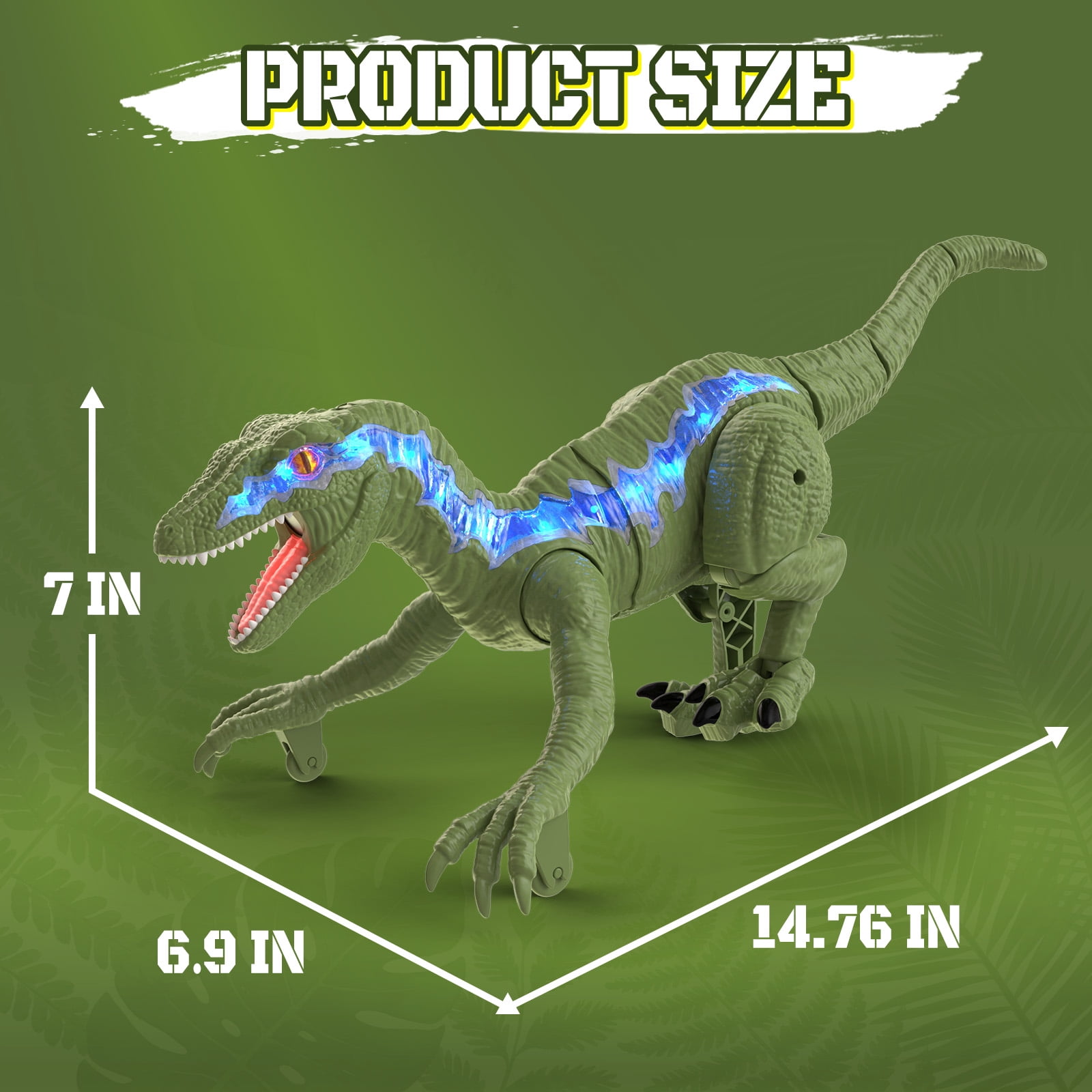 KIVDIT Remote Control Dinosaur Toys for Boys Kids, Electronic RC Robot Toy Walking Roaring Spray Dinosaur Gift for Birthday Christmas for Kids 3-8 Year