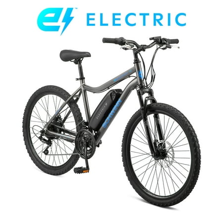 Schwinn 26" Boundary Electric Mountain Bike, 18 Speeds, 250w Motor, Gray