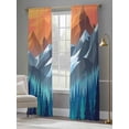 thumbnail image 4 of Orange Mountain Sheer Curtains 108 Inch Length 2 Panels for Living Room, Farmhouse Blue Forest Trees Nature View Voile Kitchen Curtain Set, Luxury Privacy Drapes Window Treatment for Bedroom, 4 of 7