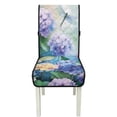 thumbnail image 7 of TSOVTHRID Hydrangea Floral Dragonfly Print Quilted Dining Chair Slipcovers, Stretchy Removable Chair Covers with Detachable Strap, Universal Fit Non-Slip Seat Cushion Covers, Set of 4, 7 of 7