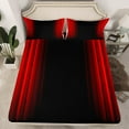 thumbnail image 2 of Abstract Ombre Decor Bed Sheets Teens Red and Black Sheet Set Fashion Sheets Room Decor Twin Size,1 Flat Sheet +1 Fitted Sheet+1 Pillowcase, 3Pcs Bedding, 2 of 6