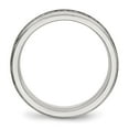 thumbnail image 4 of Auriga Fine Jewelry Stainless Steel w/Sterling Silver Braid Inlay Brushed Polished 6 mm Band for Women Size 9.5, 4 of 6