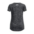 thumbnail image 2 of Under Armour Girls Tech Big Logo Twist Short Sleeve T Shirt, (001) Black / / White, Small, 2 of 2