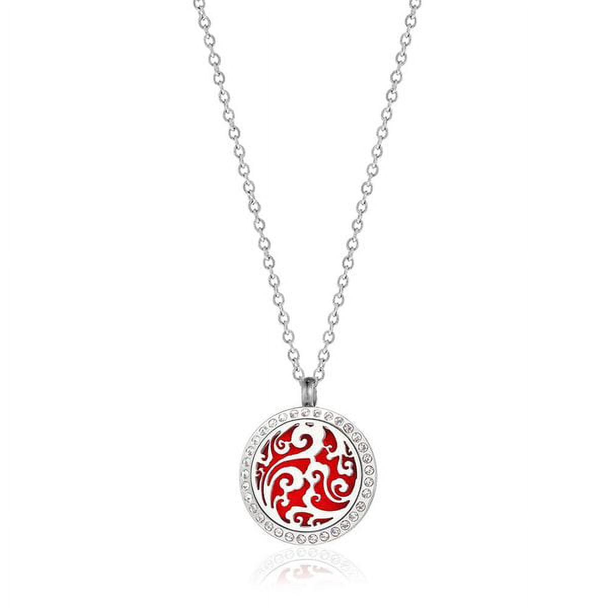 Free Engraving Personalized Aromatherapy Rhinestone Clouds Stainless Steel Essential Oil Necklace Diffuser Jewelry Free 12 Pads Gift Box Ship Next Day