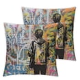 thumbnail image 2 of COMIO Street Art Throw Pillow Cover Monogram Graffiti Spray Paint Brick Wall Colorful Black and White Decor Set of 2 Big Seasonal Washable Porch Sofa Bed playroom Outdoor Pillow Cases White, 2 of 6