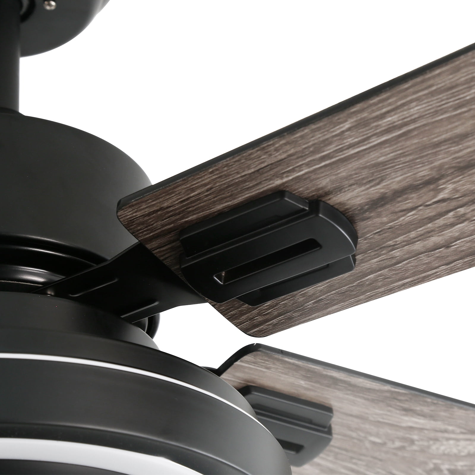 Warmiplanet 52" Modern Ceiling Fan with Light & Remote, Black, Dual-Color Blades , 3 Speeds, 3-Color Light, Reversible, Timer