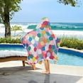 thumbnail image 3 of Yayeee Kids Hooded Towels Toddler Soft Absorbent Beach Bathing Wrap 50" x 23.5", Yellow Colorful Circles, 3 of 5