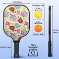 thumbnail image 3 of Pickleball Paddles Set,Pioneer Flower Floral Print Pattern Fiberglass Surface Pickleball Racket Set with 2 Indoor Outdoor Pickleball Balls and Pickleball Bag,Pickle-ball Equipment, 3 of 6