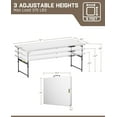 thumbnail image 2 of FanttikOutdoor 6ft Portable Folding Table, 3 Heights, One-Handed Height Adjustment, Gravity Lock, Carry Handle, Indoor Outdoor Heavy Duty Fold-in-Half Utility Table, Party, Granite White Zeta X6 Pro, 2 of 7