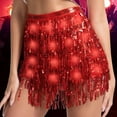 thumbnail image 2 of B91xZ Jupe Fluide pour Femmes Taille Haute en Maille Décontractée Formelle Évasée Midi, Rouge Melon D\'eau Taille Unique, 2 of 4