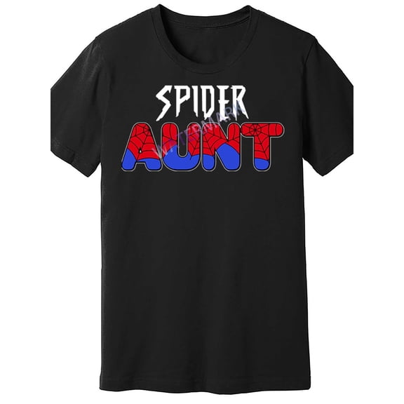 Men'S Black Spider Aunt Graphic T-Shirt - a Fun Short-Sleeve Tee Perfect for Casual Wear, Pairs Well with Family Shirts, Machine Washable, Suitable for All Seasons