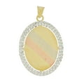 thumbnail image 4 of 14k Yellow Gold, Reversible Religious Baptism Christening Virgin Mary Charm Created CZ Crystals 20mm with 20" Dainty Neck Chain, 4 of 9