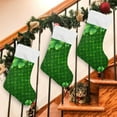 thumbnail image 7 of Coolnut 1 PCS Christmas Stocking Lucky Leaves Big Warm 17.7 x 12 Inch Hanging Xmas Stockings Decoration for Family Holiday Party Ornaments Decor Fireplace, 7 of 7