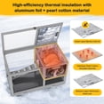 thumbnail image 6 of Insulated Wooden Rabbit Cage with Aluminum Foil Warm Layer, Weatherproof Bunny Hutch with Wheels, 6 of 8