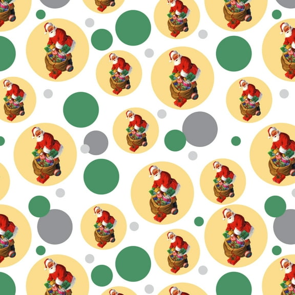Christmas Holiday Santa and His Bag of Toys Premium Gift Wrap Wrapping Paper Roll