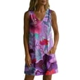 thumbnail image 6 of QUNYINEY Sleeveless Sun Dresses for Women 2026 A Line Beach Mini Floral Tank Dress Vacation with Pockets V Neck Casual Loose Fit Dresses, 6 of 7