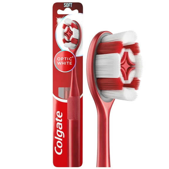 Colgate Optic White Soft Toothbrush for Adults, 1 Pack