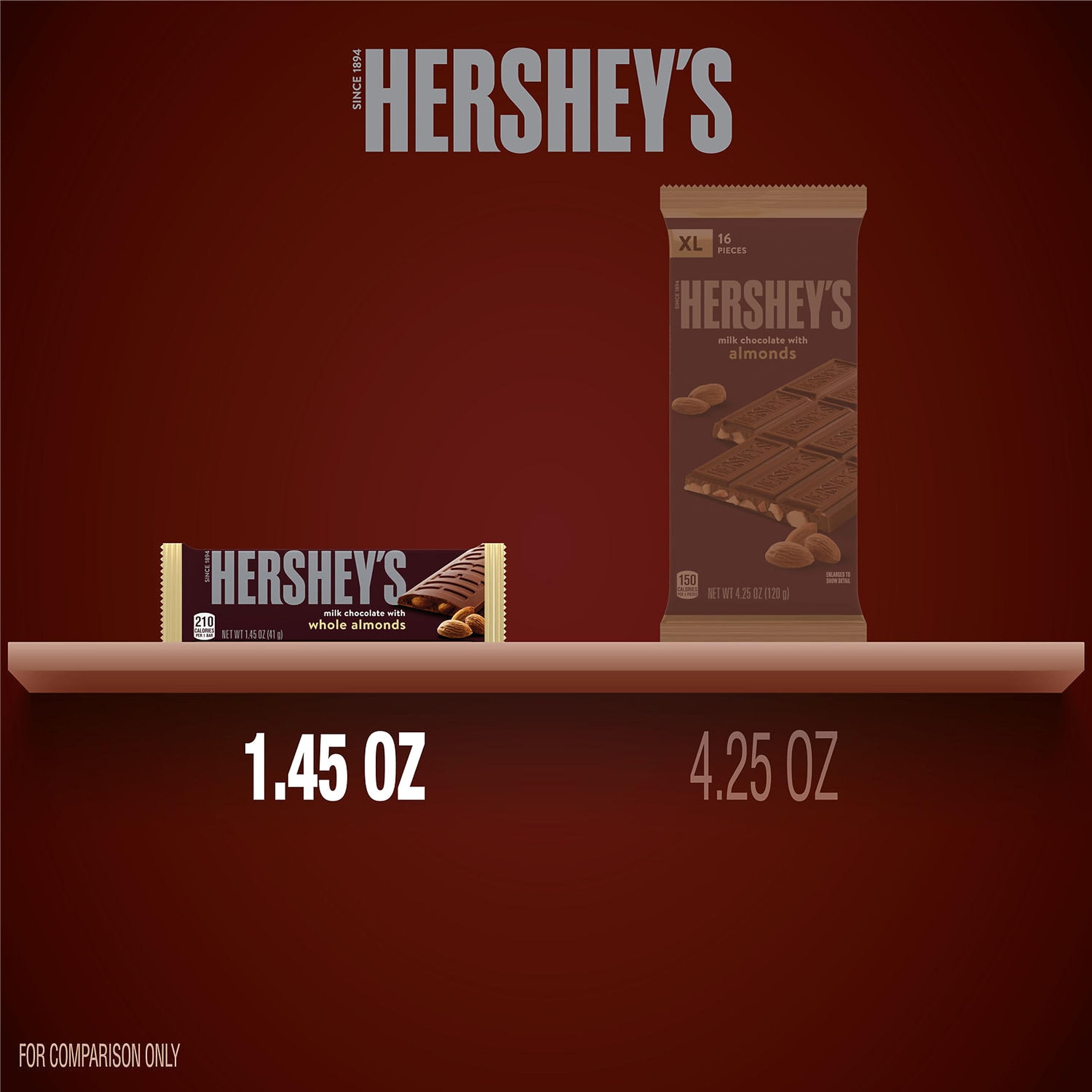 HERSHEY'S Milk Chocolate with Almonds Bars, 6 Count, 8.7 Oz