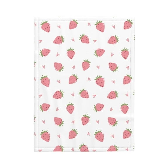 Picia Hand Drawn Strawberry Pattern Baby Soft Dot Blanket with Silky Satin Backing Baby Gifts for Boys and Girls (30" x 40")