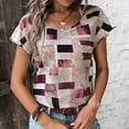 thumbnail image 2 of PEZHADA Hauts pour Femmes, Hauts de Sortie pour Femmes, Hauts Grande Taille pour Femmes, T-Shirt Ample à Manches Courtes Imprimé Col Rond Kaki L, 2 of 5