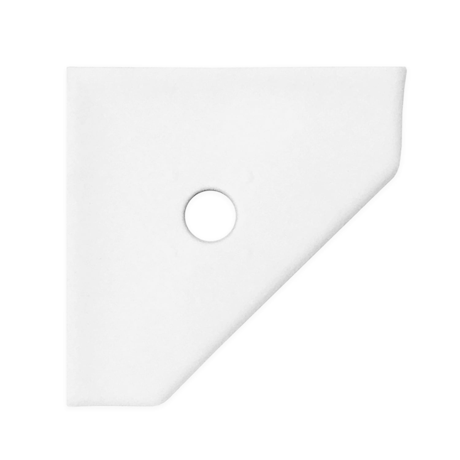 Questech Décor Shower Shelf, 5" Geo Flatback Soap Dish, Bright White