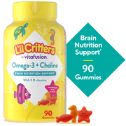 Lil Critters Gummy Vitamins Omega-3 + Choline for Brain Health Support, 90 Count