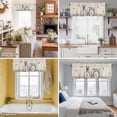 thumbnail image 5 of Spring Bicycles Valance Curtain for Windows Roses Flower Eucalyptus Leaves Retro Linen Rod Pocket Curtain Valances Short Window Treatments Panels for Kitchen Bathroom Laundry Basement 60 x 18 Inch, 5 of 9