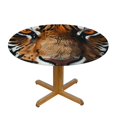 thumbnail image 3 of Orinice Tiger Face Orange Eyes Round Table Cover Stain Resistant Washable Indoor Outdoor Tablecloth Kitchen Dining Wedding Parties Elastic Edge 100% Polyester Fiber 46-50, 3 of 8