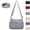 Gray, variant on Solid Color Fashionable Multi-Pocket Zipper Crossbody Bag,