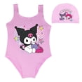thumbnail image 3 of Traje de baño de chicas de Anime Sanrios Kuromi Kawaii Dopamine con volantes estilo Honda Nuevo verano para niños Vacaciones al aire libre Trajes de baño Ropa de playa, 3 of 5