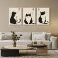 thumbnail image 3 of 3Pcs Framed Black Cat Japanese Zen Ink Style Cute Funny Animal Wall Art Decor Canvas Print Picture Poster Gallery Bathroom Bedroom Living Room Officech Ready to Hang, 3 of 6
