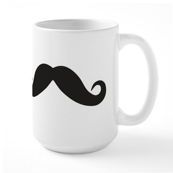 CafePress - Highbrow Mustache Mugs - 15 oz Ceramic Large White Novelty Mug