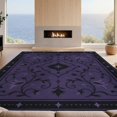 thumbnail image 2 of Design&I 8'x10' Washable Area Rug Deep Purple Elegance with Symmetrical Floral Design Intricate Star and Blossom Motifs for Dining Room, Large Office, Lounge, Snag-Free, 2 of 7