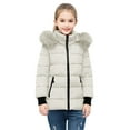 thumbnail image 4 of Mercatoo Girls Long Winter Parka Coats 𝐅aux-F𝐮r Hood Quilted Puffer Jackets 𝗪aterproof Insulated Warm down Outwear with Pockets, 4 of 4