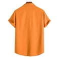 thumbnail image 4 of Lolmot Men's Casual Cotton Linen Solid Color Shirt Band Collar Short Sleeve Button Down Pocket Beach Summer Shirts, 4 of 5