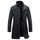 thumbnail image 1 of Nuevo gabardina de cuero de lujo para hombre, chaqueta de cuero informal de negocios con una hilera de botones, abrigo largo negro de Pu para hombre, talla grande 4xl, 1 of 5