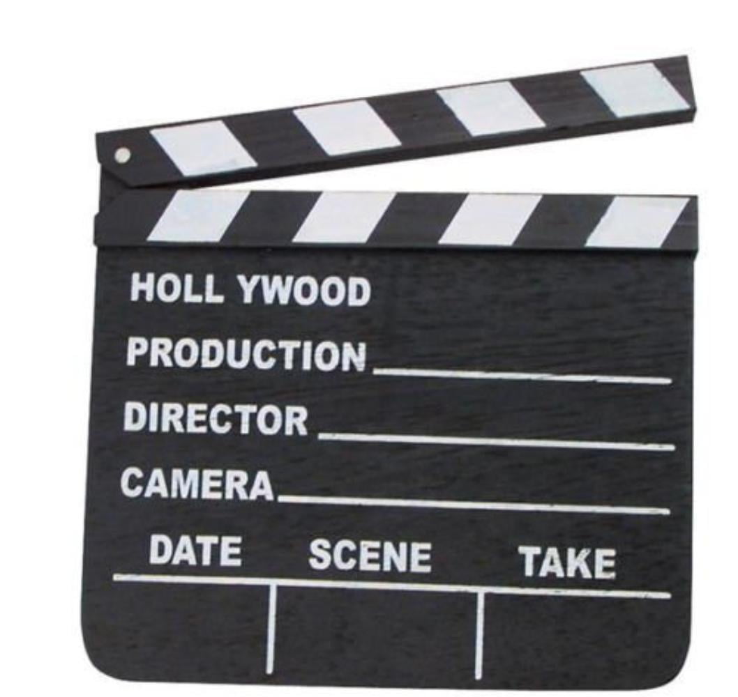 3 HOLLYWOOD CLAPBOARD CLAPPER CLAP BOARDS MOVIE SIGN DIRECTOR'S PROP CHALKBOARD 