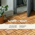 thumbnail image 3 of Wood Interlocking Patio Deck Tiles - 27 Pcs Outdoor Flooring - Natural Wood & Plastic - 12x12x1 inch - 27 Sq Ft Coverage, 3 of 9