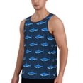 thumbnail image 2 of Easygdp Party Shark Cute Men's Tank Top, Sleeveless Muscle T Shirts, Breathable, Quick-Dry, Loose for Gym, Running, Fitness - X-Large, 2 of 9
