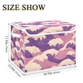 thumbnail image 5 of Yayeee Collapsible Cube Storage Bin with Lid Fabric Closet Decorative Basket with Handles, Purple Wave Pattern, 5 of 7